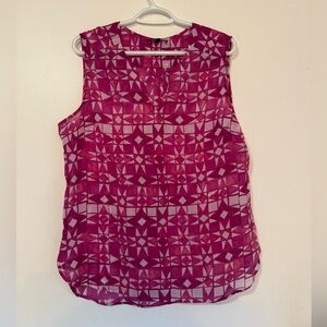 George Fuchsia Geometric Print Sleeveless Camisole